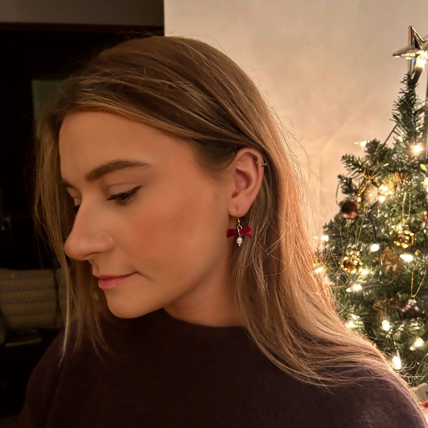 Bow and Pearl Earrings
