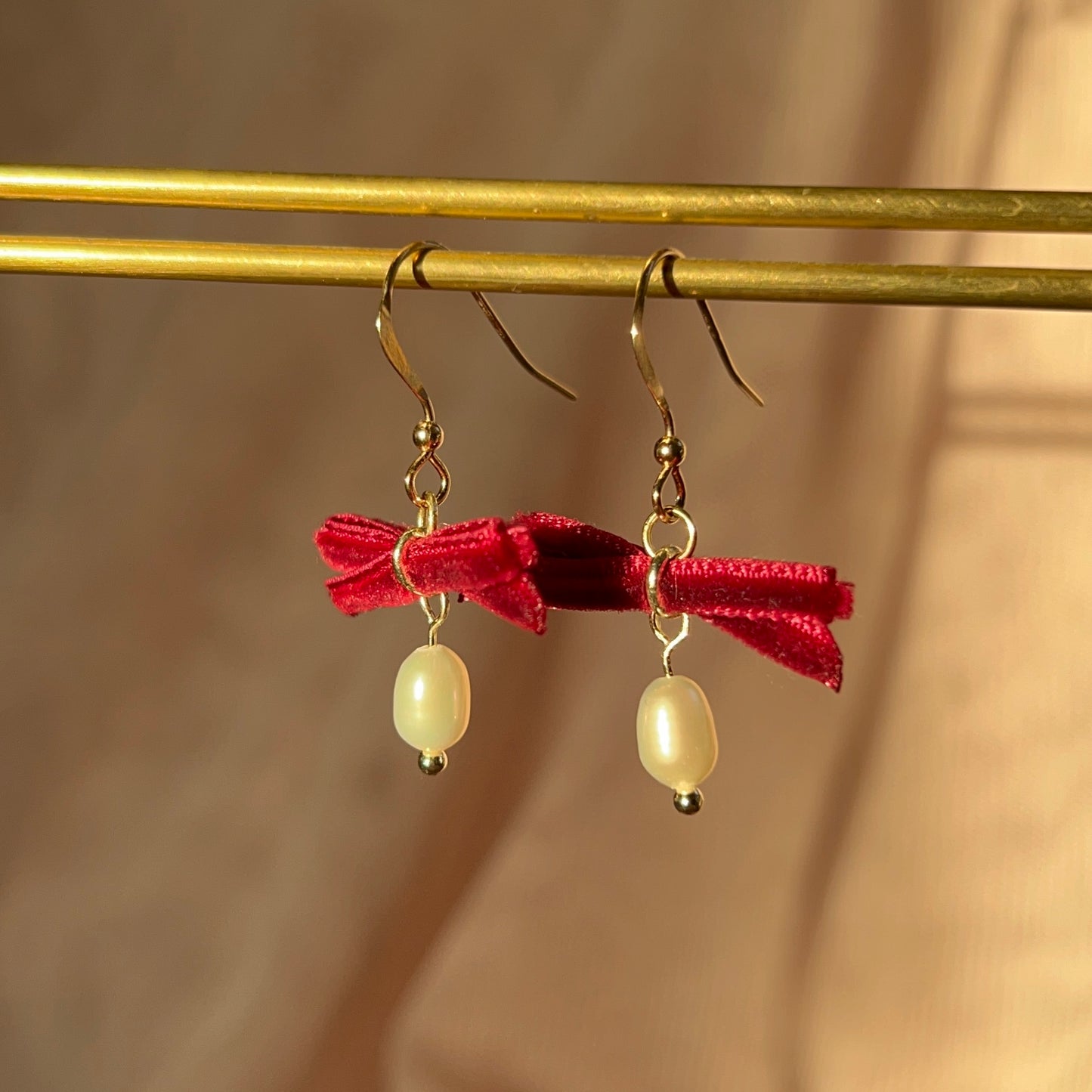 Bow and Pearl Earrings