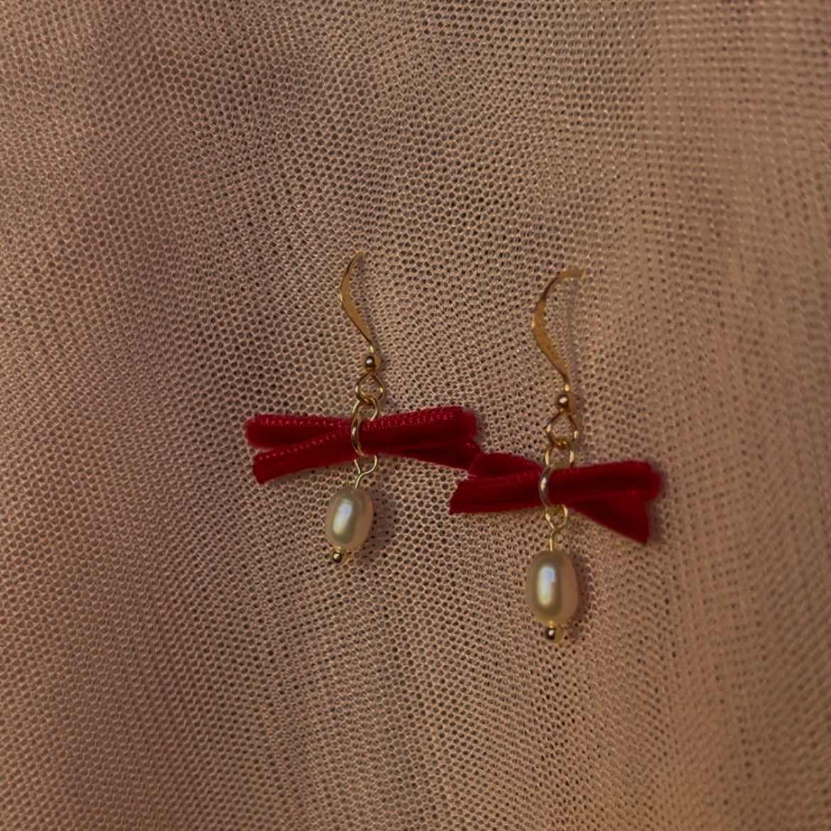 Bow and Pearl Earrings