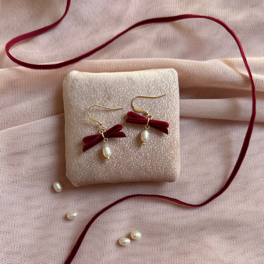 Bow and Pearl Earrings