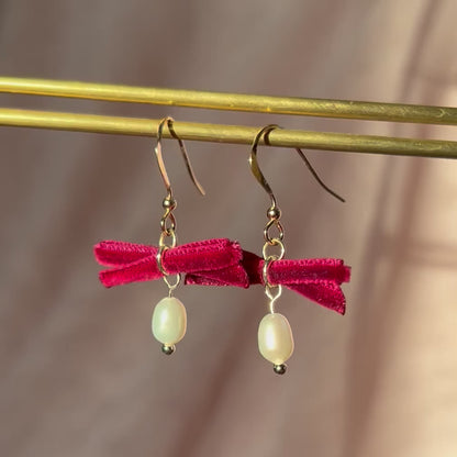 Bow and Pearl Earrings